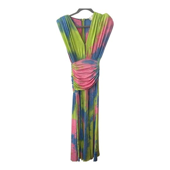 Bronx and Banco Maya Robe Gown Maxi Tie Dye Multicolor Gala Prom Beachy Size S - Picture 4 of 16